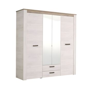 ΝΤΟΥΛΑΠΑ Kent 4K2F2O GREY OAK/WHITE OAK 199x56x207εκ 1