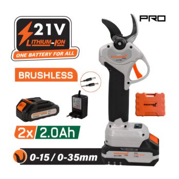 NAKAYAMA Pro EC1435 Ψαλίδι Κλάδου Μπαταρίας 21V, Brushless, Προοδευτική Κοπή 0-15mm/0-35mm,0.85kg 1
