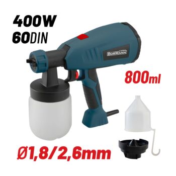 BORMANN BPG8100 Πιστόλι Βαφής Ηλεκτρικό HVLP 400W, 800ml 1