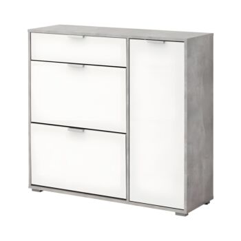 ΠΑΠΟΥΤΣΟΘΗΚΗ ARCO 2 ΓΚΡΙ CONCRETE-ΛΕΥΚΟ 102x33x94,5εκ 1