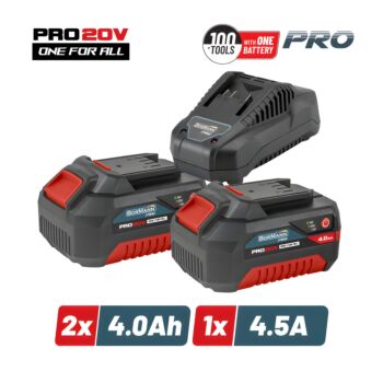 BORMANN Pro BBP9944 Starter Kit Μπαταρίες 2x4.0Ah & Φορτιστής 4.5Α 1