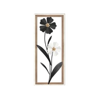ΔΙΑΚΟΣΜΗΤΙΚΟ ΤΟΙΧΟΥ "Flower 063" ΜΕΤΑΛΛΟ-ΞΥΛΟ ΜΑΥΡΟ-ΛΕΥΚΟ 30.5x3x71.10εκ sls 1