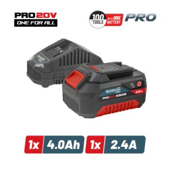 BORMANN Pro BBP9940 Starter Kit 20V, Μπαταρία 4.0Ah & Φορτιστής 2.4Α 1