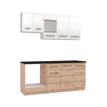 ΣΥΝΘΕΣΗ ΚΟΥΖΙΝΑΣ SAVONA 180 ARTISAN OAK/ΛΕΥΚΟ 180x57x200εκ 1