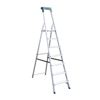 BORMANN Pro BHL9015 Σκάλα Αλουμινίου 6+1 Σκαλιά, Με Θήκη Εργαλείων 1