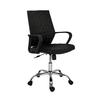 ΚΑΡΕΚΛΑ ΓΡΑΦΕΙΟΥ 5568 ΜΑΥΡΟ ΤΕΧΝΟΔΕΡΜΑ 59x61x95/105εκ 1