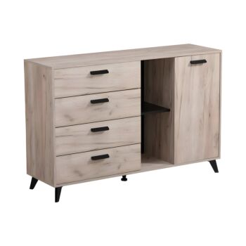 ΚΟΜΟΤΑ-ΜΠΟΥΦΕΣ UMBRIA 3K4F GREY OAK-ΜΑΥΡΟ 137x40x90εκ m.b.r 1