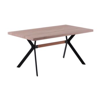ΤΡΑΠΕΖΙ ΤΡΑΠΕΖΑΡΙΑΣ 05 SONOMA MDF ΕΠΕΝΔΕΔΥΜΕΝΟ ΜΕ PAPER WOOD ΚΑΙ ΜΑΥΡΑ ΜΕΤΑΛΛΙΚΑ ΠΟΔΙΑ 160*90*75 1