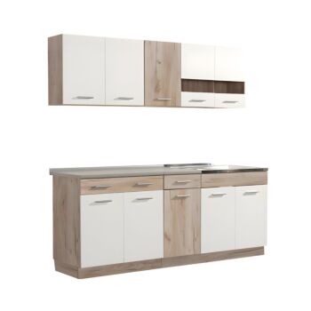 ΚΟΥΖΙΝΑ DALILA 200 GREY OAK / ΛΕΥΚΟ 200x51,5x206,5εκ 1