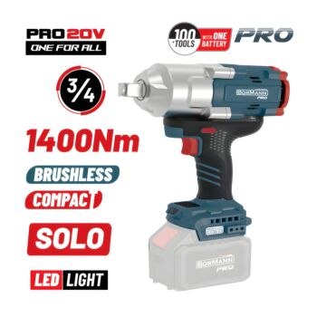 BORMANN Pro BBP5390 Μπουλονόκλειδο Brushless Mπαταρίας 20V, Li-Ion,1400Nm,0-900/1200/1500rpm,SOLO 1