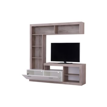 ΚΕΝΤΡΟ ΨΥΧΑΓΩΓΙΑΣ-ΣΥΝΘΕΣΗ GLEN GREY OAK/ΛΕΥΚΟ 170x41x170εκ 1