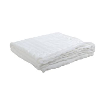 ΚΟΥΒΕΡΤΑ FLEECE ΜΕ ΒΕΛΟΥΔΙΝΗ ΥΦΗ ΣΕ ΑΣΠΡΟ ΧΡΩΜΑ 150x200εκ. ANKOR 1