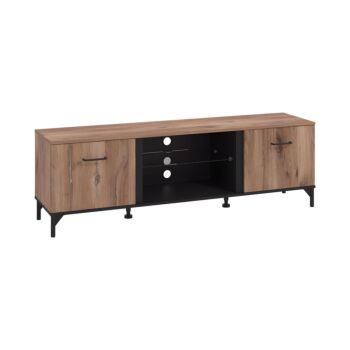 ΕΠΙΠΛΟ TV CORSICA 170 FLAGSTAFF OAK-ΜΑΥΡΟ 170,5x42x53,5εκ 1