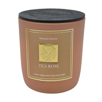 ΑΡΩΜΑΤΙΚΟ ΚΕΡΙ TEA ROSE ΣΕ ΓΥΑΛΙΝΟ ΔΟΧΕΙΟ ΜΕ ΚΑΠΑΚΙ 8x8x9εκ. ANKOR 1
