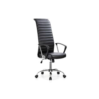 ΚΑΡΕΚΛΑ ΓΡΑΦΕΙΟΥ ΜΑΥΡΗ ΔΕΡΜΑΤΙΝΗ SP-6351-6 57x60x117-127εκ 1