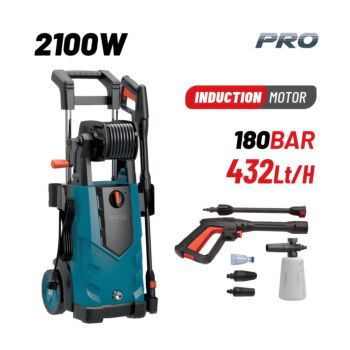 BORMANN Pro BPW4510 Πλυστικό Υψηλής Πίεσης 2100W,Επαγωγικό Μοτέρ,180bar,432L/h,Turbo Μπεκ,Ανέμη 1