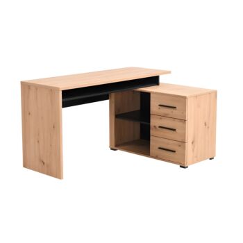 ΓΡΑΦΕΙΟ ARHIMED ARTISAN OAK-ΜΑΥΡΟ 138x102x75εκ 1