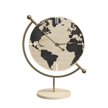 ΕΠΙΤΡΑΠΕΖΙΟ ΡΟΛΟΙ "Globe" NATURE ΞΥΛΟ-ΜΕΤΑΛΛΟ 22.5x12x30.5εκ sls 1