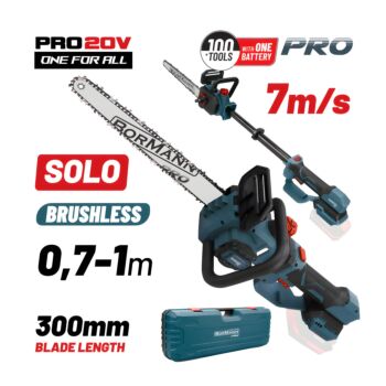 BORMANN Pro BBP3930 Κλαδευτικό Αλυσοπρίονο 20V Brushless, 0.7-1m,30cm, 1.9Kg,SOLO 1
