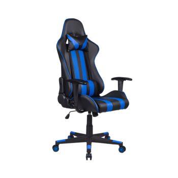 ΚΑΡΕΚΛΑ GAMING SAR-12 ΜΑΥΡΟ-ΜΠΛΕ ΤΕΧΝΟΔΕΡΜΑ 64x53x135εκ 1