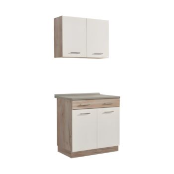 ΚΟΥΖΙΝΑ DALILA 80 GREY OAK / ΛΕΥΚΟ 80x51,5x206,5εκ 1