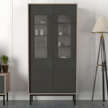 ΒΙΤΡΙΝΑ Trodel ΓΚΡΙ-GREY OAK 90*40*185 1