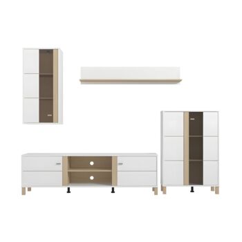 ΚΕΝΤΡΟ ΨΥΧΑΓΩΓΙΑΣ-ΣΥΝΘΕΣΗ PECKHAM ΛΕΥΚΟ-OAK 260x40x183εκ 1