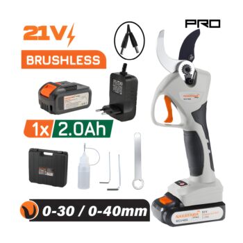 NAKAYAMA Pro EC1400 Ψαλίδι Κλάδου Μπαταρίας 21V, Brushless, Διπλή Κοπή 0-30mm/0-40mm,970gr 1