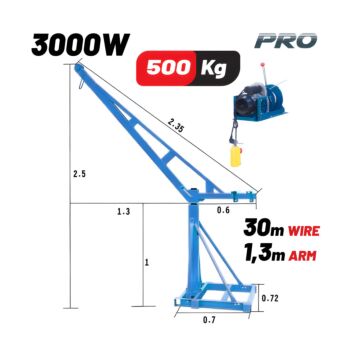 BORMANN Pro BPA6100 Ηλεκτρικό Παλάγκο (Γερανάκι) με Βάση,500kg,με Θερμικό Διακόπτη 1