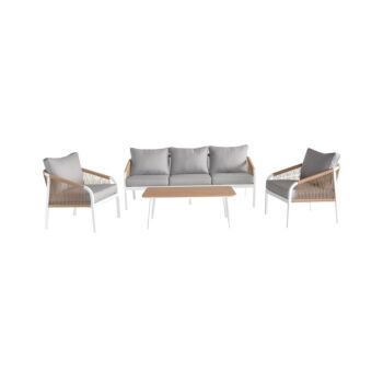 ΣΕΤ ΣΑΛΟΝΙ ΚΗΠΟΥ 4ΤΜΧ MARRAKESH ΛΕΥΚΟ ΧΡΩΜΑ 189x73x72εκ 1