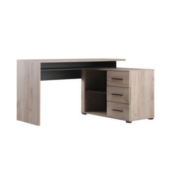 ΓΡΑΦΕΙΟ ARHIMED GREY OAK-ΜΑΥΡΟ 138x102x75εκ 1