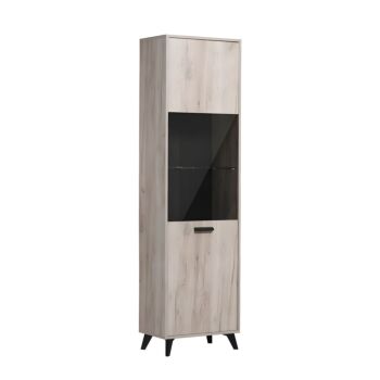 ΒΙΤΡΙΝΑ ΜΟΝΟΦΥΛΛΗ UMBRIA 1K VS GREY OAK-ΜΑΥΡΟ 53x33x191εκ m.b.r 1