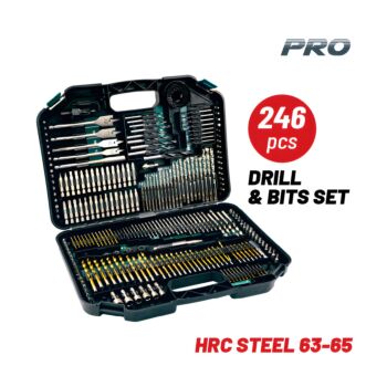 BORMANN Pro BHT1390 Σετ Τρυπάνια,Μύτες,Ποτηροτρύπανα & Καρυδάκια 246τεμ 1