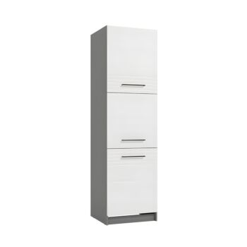 ΣΤΟΙΧΕΙΟ ΚΟΥΖΙΝΑΣ PETRA BD60 ΓΚΡΙ ΓΡΑΦΙΤΗΣ-ΛΕΥΚΟ HIGH GLOSS FOIL-ΓΚΡΙ MAT FOIL 60x56x214εκ 1