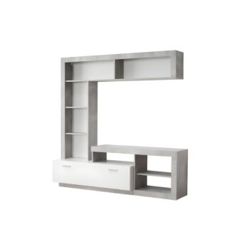 ΚΕΝΤΡΟ ΨΥΧΑΓΩΓΙΑΣ-ΣΥΝΘΕΣΗ GLEN ΛΕΥΚΟ-ΓΚΡΙ CONCRETE 170x41x170εκ 1