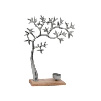 ΕΠΙΤΡΑΠΕΖΙΟ ΡΕΣΩ "Tree" ΑΣΗΜΙ ΝΙΚΕΛ ΜΕ ΞΥΛΙΝΗ ΒΑΣΗ 28x8x37εκ 1