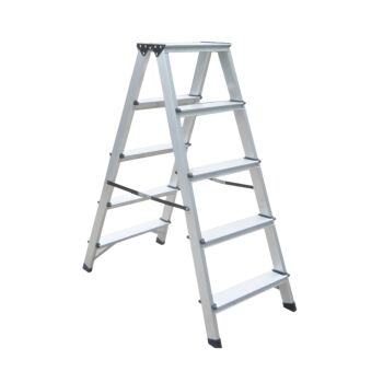 BORMANN Pro BHL9040 Σκάλα Αλουμινίου 2x5 Αντιολισθητικά Σκαλιά & Ιμάντες Ασφαλείας 1