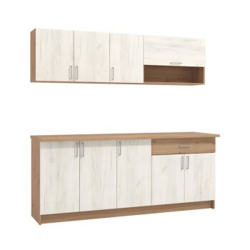 ΚΟΥΖΙΝΑ TAMARA 200 ARTISAN OAK-ΛΕΥΚΟ OAK 200x60x199,5εκ 1