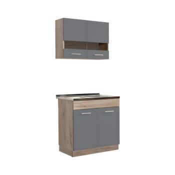 ΚΟΥΖΙΝΑ DALILA 80S GREY OAK / ΓΚΡΙ 80x51,5x206,5εκ 1