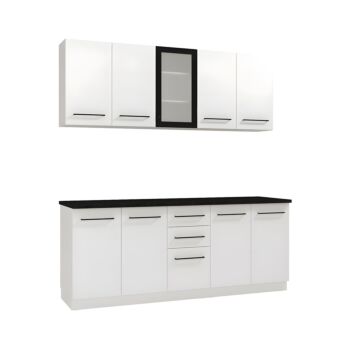 ΣΥΝΘΕΣΗ ΚΟΥΖΙΝΑΣ RAJNA 200 ΛΕΥΚΟ/ΜΑΥΡΟ ΜΑΤ 200x51x200εκ 1