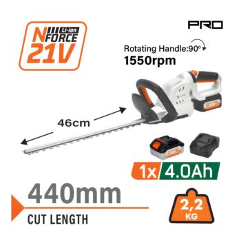 NAKAYAMA Pro EC1651X4 Ψαλίδι Μπορντούρας Μπαταρίας 21V, Li-Ion, 1x4Ah, με Περιστρεφόμενη Λαβή 90° 1