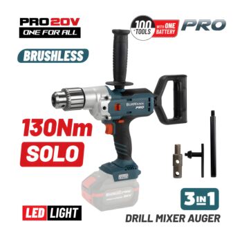 BORMANN Pro BBP5330 Δράπανο Μπαταρίας 20V Brushless,SOLO 1