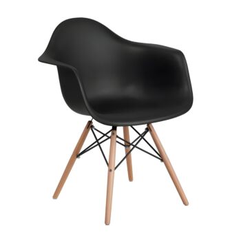 ΚΑΡΕΚΛΑ Casual ΜΑΥΡΟ ΚΑΘΙΣΜΑ ΜΕ ΦΥΣΙΚΑ ΠΟΔΙΑ 65x64x79εκ 1