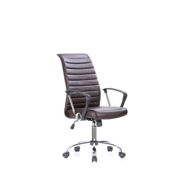 ΚΑΡΕΚΛΑ ΓΡΑΦΕΙΟΥ ΚΑΦΕ ΔΕΡΜΑΤΙΝΗ SP-6141-6 57x60x113/123εκ 1