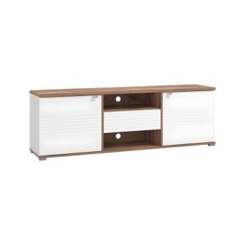 ΕΠΙΠΛΟ ΤΗΛΕΟΡΑΣΗΣ GRENOBLE ΛΕΥΚΟ-FLAGSTAFF OAK-ΛΕΥΚΟ HIGH GLOSS FOIL 176x40x57εκ 1