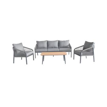 ΣΕΤ ΣΑΛΟΝΙ ΚΗΠΟΥ 4ΤΜΧ MARRAKESH ΓΚΡΙ ΧΡΩΜΑ 189x73x72εκ. 1