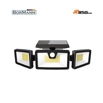 BORMANN BLF4020 Ηλιακός Προβολέας Led Ασφαλείας 8.5W,Ανιχνευτή Κινησης,Φωτο/κο Πάνελ, 6500K, 850Lum 1