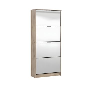ΠΑΠΟΥΤΣΟΘΗΚΗ Hugo 24 Grey Oak ΜΕ ΚΑΘΡΕΦΤΗ 67x28x155εκ 1
