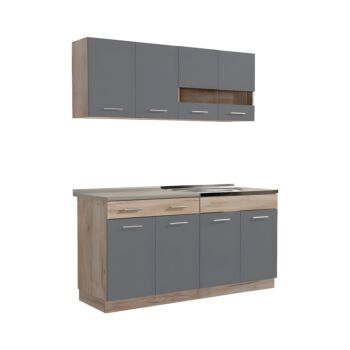 ΚΟΥΖΙΝΑ DALILA 160 GREY OAK / ΓΚΡΙ 160x51,5x206,5εκ 1