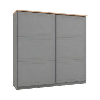 ΝΤΟΥΛΑΠΑ VALENCIA 220 ΓΚΡΙ-ARTISAN OAK-ΓΚΡΙ ΜΑΤ 220x62.5x214εκ 1